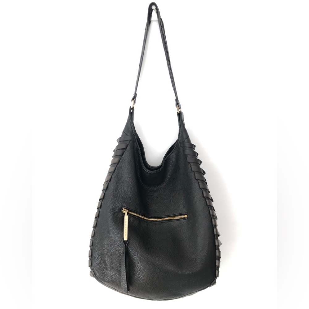 Black Leather hobo shoulder bag Y2K slouchy handbag kelsey dagger